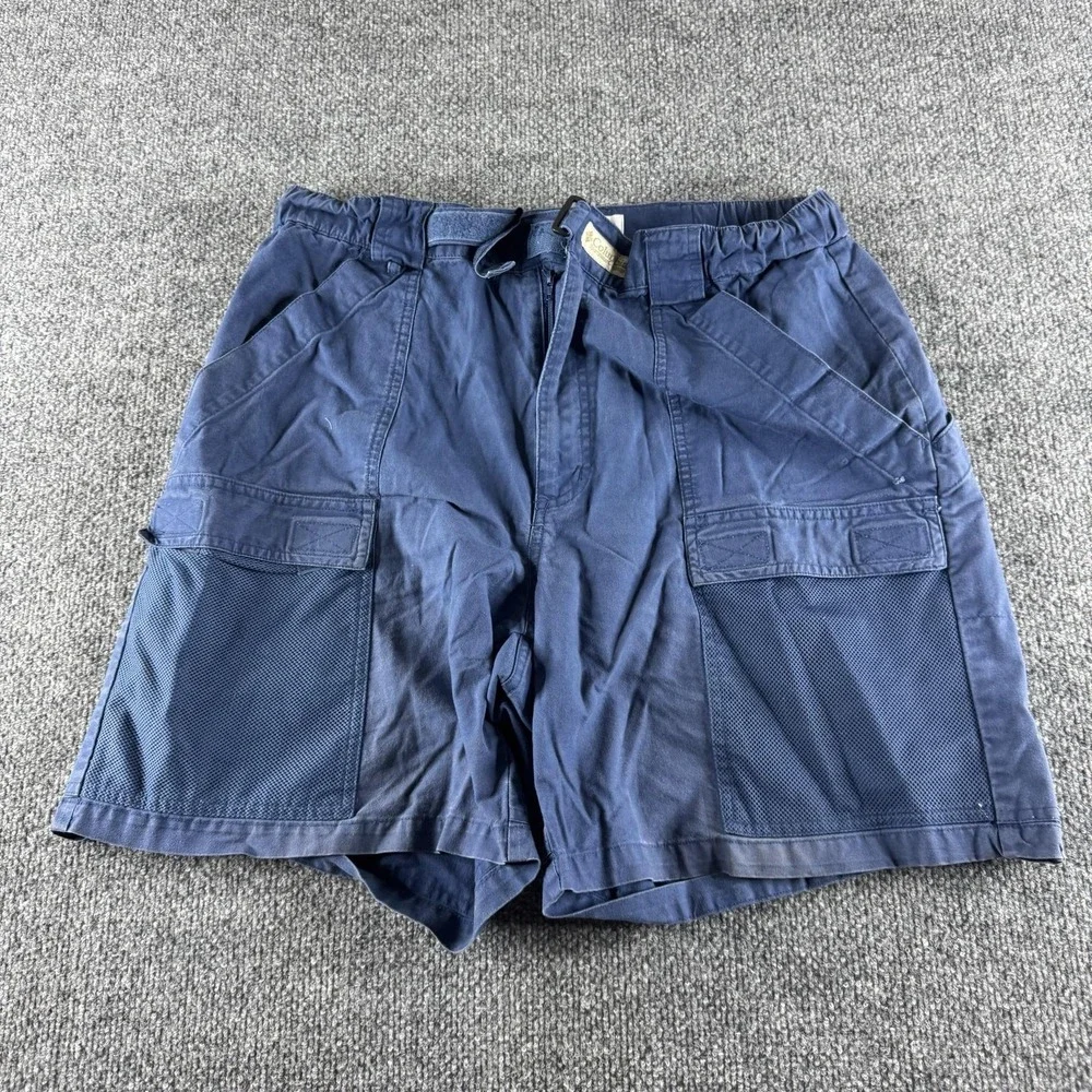 Columbia PFG Shorts Mens M Blue Mesh Panel Fishing Elastic Waist 109 FM 4529